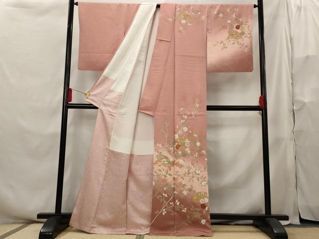 平和屋着物■訪問着 枝花文 暈し染め 金彩 正絹 逸品 AABH3470st