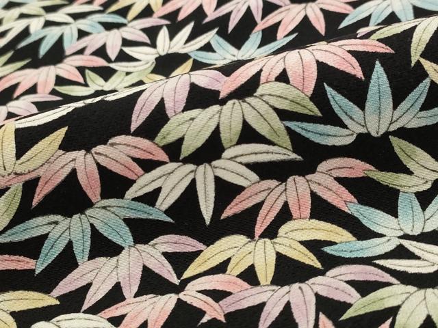 平和屋着物■上質な小紋 手描き 笹の葉尽くし 正絹 逸品 AABH3473st