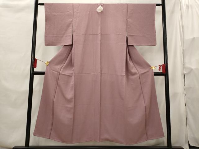 平和屋着物■上質な色無地 紋意匠 蘇芳香色 正絹 逸品 未使用 AABH3475st