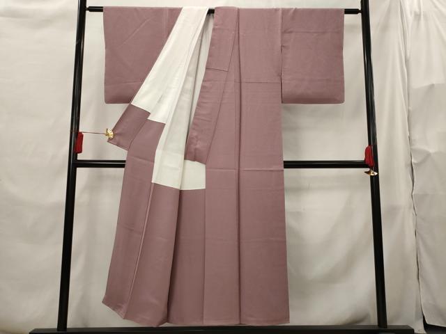 平和屋着物■上質な色無地 紋意匠 蘇芳香色 正絹 逸品 未使用 AABH3475st