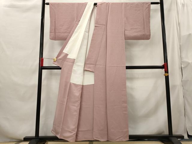 平和屋着物■上質な色無地 紋意匠 退紅色 正絹 逸品 AABH3488st