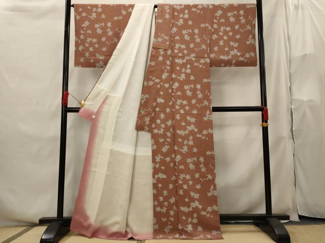 平和屋着物■上質な小紋 舞葉文 正絹 逸品 未使用 AABH3503st