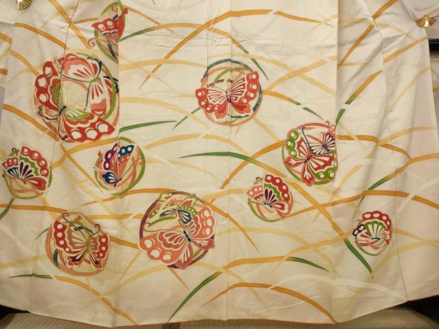 平和屋着物■豪華振袖 駒刺繍 花蝶丸文 金銀彩 正絹 逸品 AABH3516st