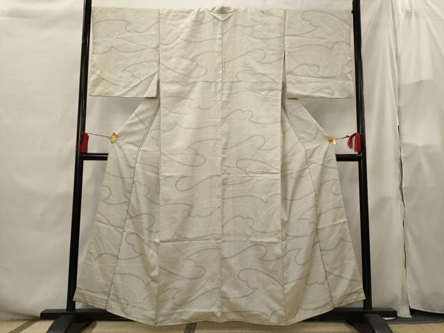 平和屋着物■お召 流水文 正絹 逸品 AABH3525st