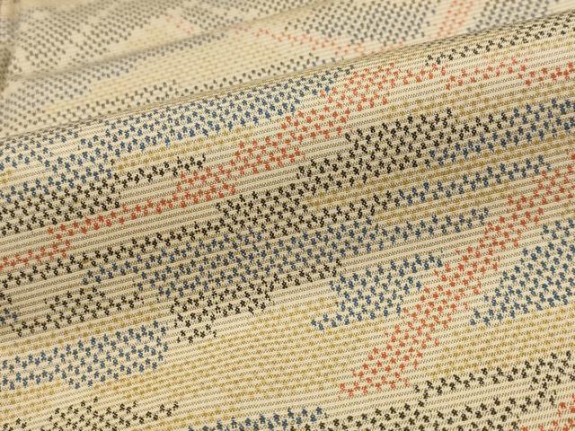 平和屋着物■上質な紬 幾何学文様 正絹 逸品 AABH3538st
