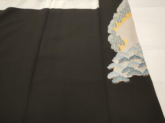 平和屋着物■豪華黒留袖 流水飛鶴文 金銀彩 正絹 逸品 AABH3557st