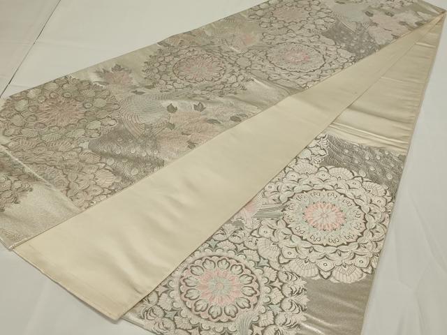 平和屋着物◎六通柄袋帯 唐織 研麗華映花鳥華文 正絹 逸品 AABH3592ou