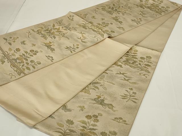 平和屋着物◎六通柄 本袋帯 鳥獣花文 金糸 正絹 逸品 AABH3600ou