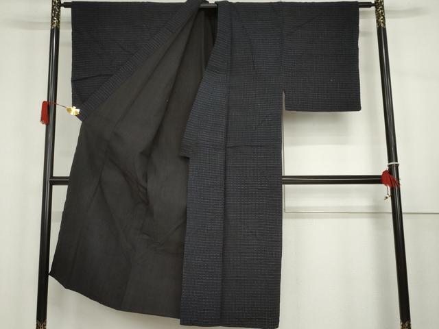 平和屋着物●男性 久留米絣 アンサンブル 横段文 綿 逸品 AABH3602cs