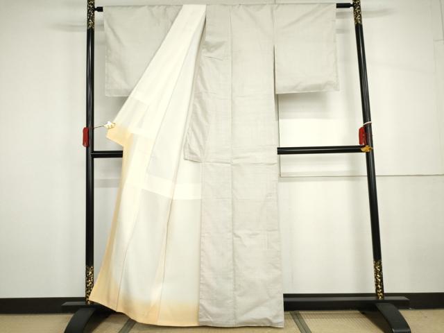 平和屋着物●本場大島紬 白大島 手織り 一元絣 証紙付き 牧一義作 正絹 逸品 AABH3604cs