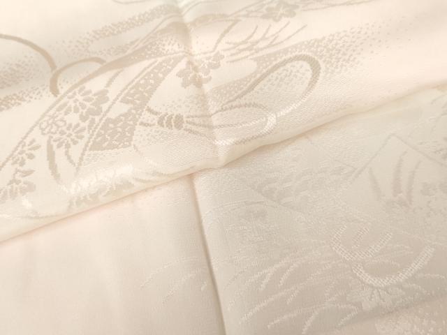平和屋着物●振袖用長襦袢 無双仕立て 短冊花地紋 暈し染め 半衿刺繍 正絹 逸品 AABH3615cs