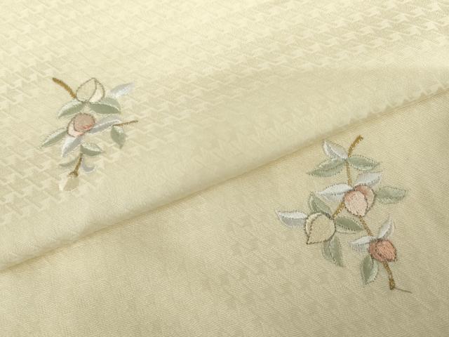 平和屋着物●上質な小紋 総刺繍 枝花文 金糸 やまと誂製 ロング丈 正絹 逸品 AABH3617cs