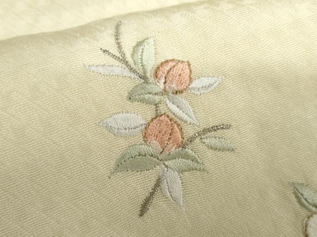平和屋着物●上質な小紋 総刺繍 枝花文 金糸 やまと誂製 ロング丈 正絹 逸品 AABH3617cs