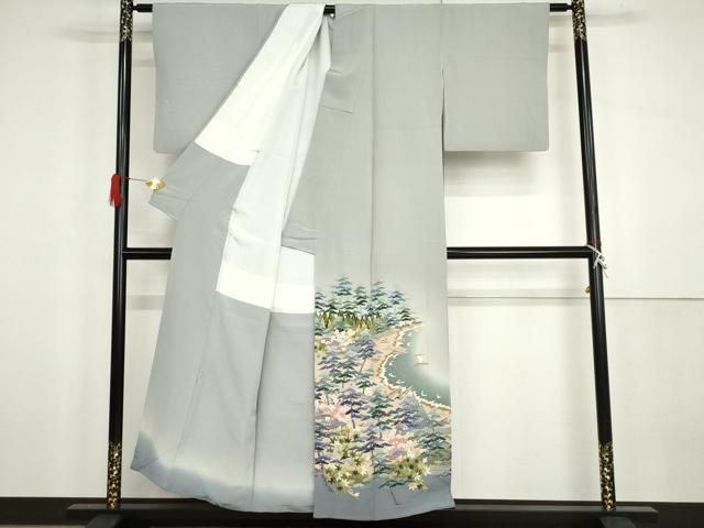 平和屋着物●本加賀友禅作家 森田耕三 色留袖 浜松風景文 暈し染め 正絹 逸品 AABH3620cs