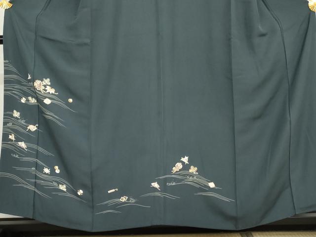 平和屋着物●訪問着 友禅 駒刺繍 流水吉祥文 金彩 正絹 逸品 AABH3625cs