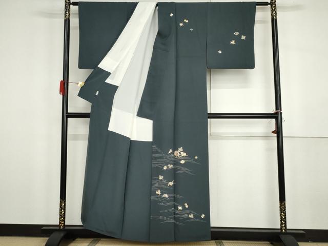 平和屋着物●訪問着 友禅 駒刺繍 流水吉祥文 金彩 正絹 逸品 AABH3625cs