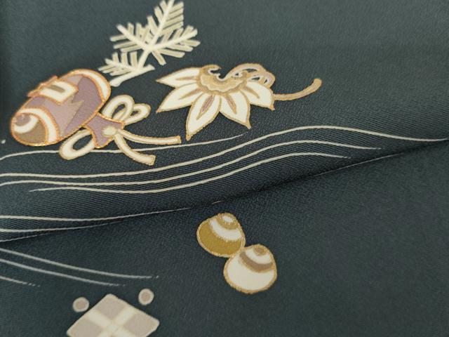 平和屋着物●訪問着 友禅 駒刺繍 流水吉祥文 金彩 正絹 逸品 AABH3625cs