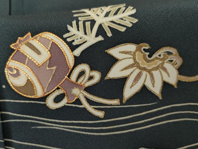 平和屋着物●訪問着 友禅 駒刺繍 流水吉祥文 金彩 正絹 逸品 AABH3625cs