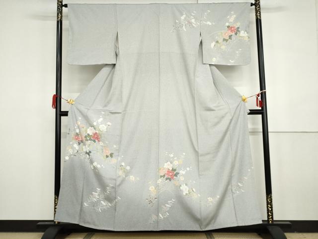 平和屋着物●訪問着 友禅 枝花文 暈し染め 正絹 逸品 未使用 AABH3629cs