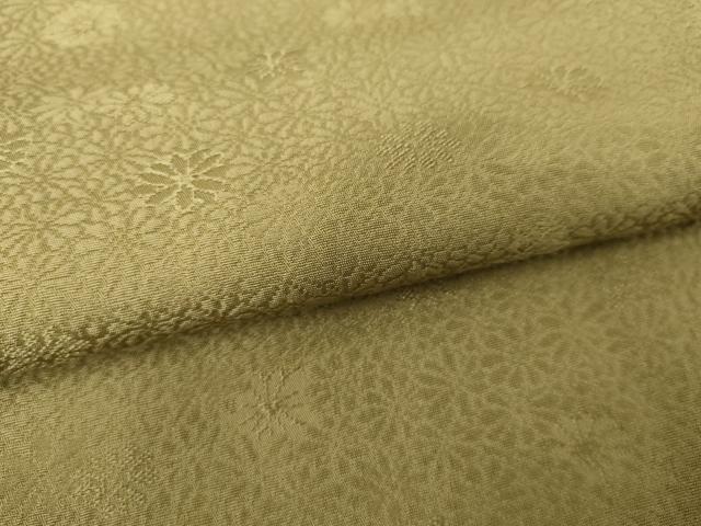 平和屋着物●上質な色無地 花尽くし地紋 枯色 正絹 逸品 未使用 AABH3642cs