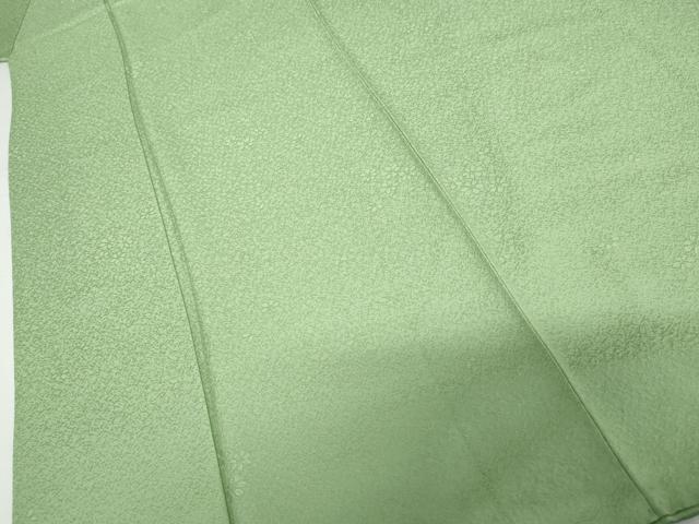 平和屋着物●上質な色無地 舞花地紋 若緑色 正絹 逸品 AABH3651cs