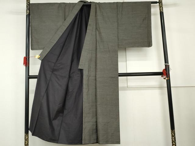 平和屋着物●男性 本場大島紬 アンサンブル 格子 正絹 逸品 未使用 AABH3665cs
