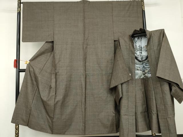 平和屋着物●男性 男柄の最高峰 西郷柄 西郷絣 本場大島紬 アンサンブル 正絹 逸品 AABH3667cs