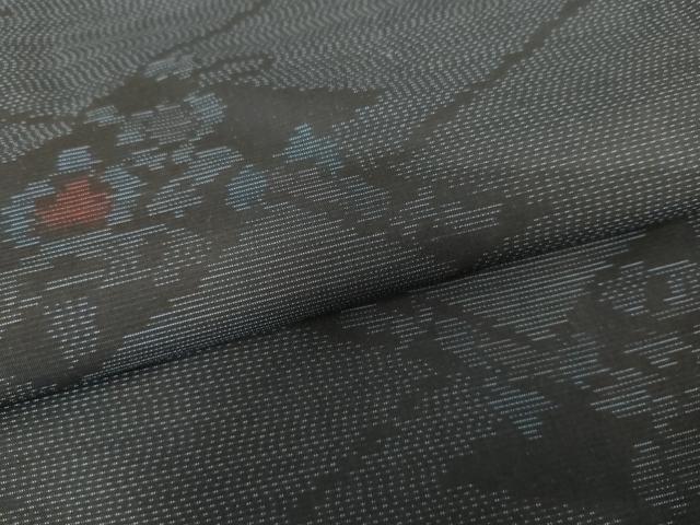 平和屋着物●本場大島紬 松皮菱花文 正絹 逸品 未使用 AABH3674cs
