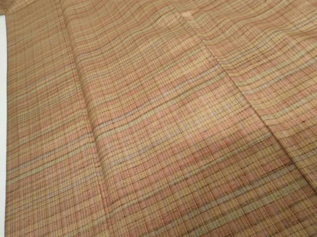 平和屋着物●上質な紬 格子 正絹 逸品 AABH3677cs