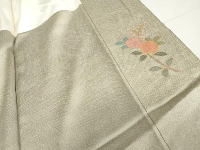 平和屋着物●訪問着 作家物 雪花 辻が花 駒刺繍 流水枝花文 金彩 正絹 逸品 AABH3683cs