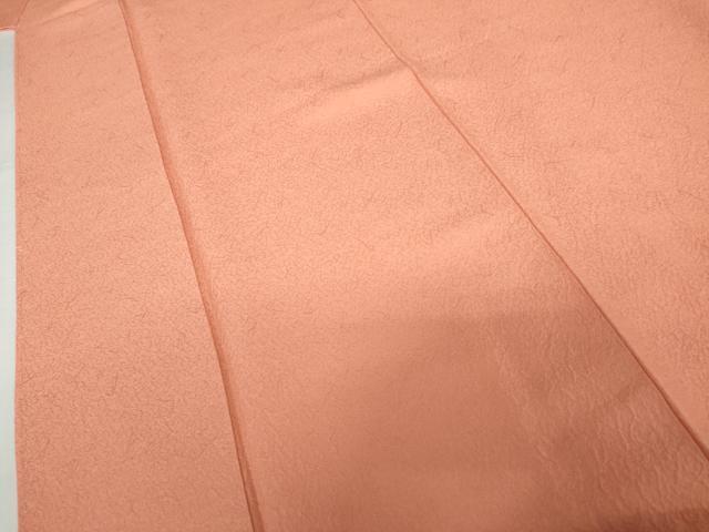 平和屋着物●上質な色無地 紋意匠 甚三紅色 正絹 逸品 未使用 AABH3692cs