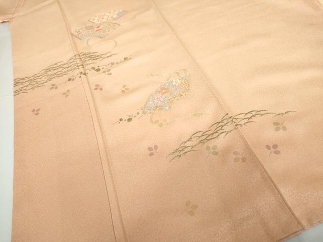 平和屋着物●訪問着 中国三大刺繍 汕頭刺繍 スワトウ刺繍 地紙吉祥花文 暈し染め 金銀彩 正絹 逸品 AABH3695cs