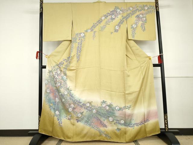 平和屋着物●訪問着 辻が花 暈し染め 金彩 正絹 逸品 AABH3696cs