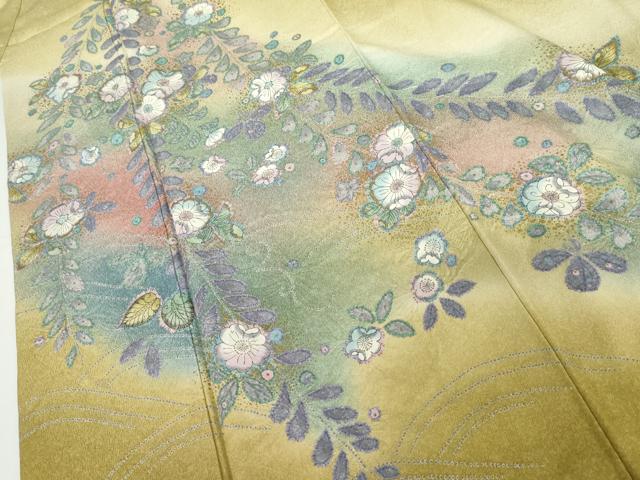 平和屋着物●訪問着 辻が花 暈し染め 金彩 正絹 逸品 AABH3696cs