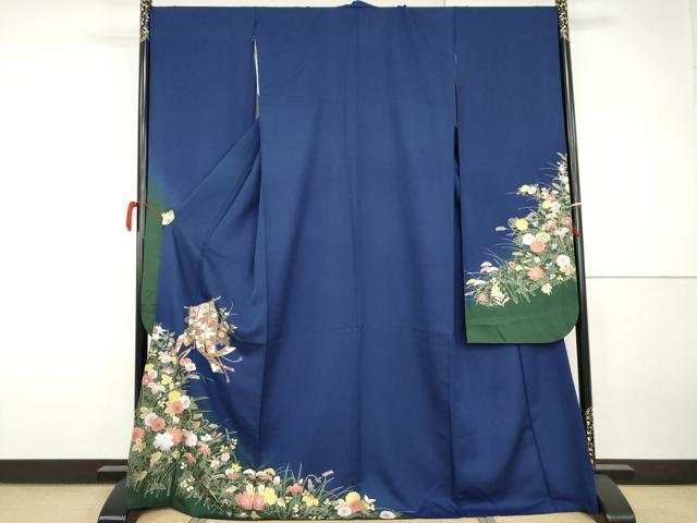 平和屋着物●豪華振袖 几帳枝花文 暈し染め 金彩 正絹 逸品 AABH3701cs
