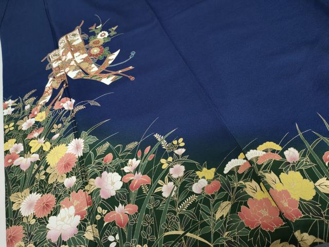 平和屋着物●豪華振袖 几帳枝花文 暈し染め 金彩 正絹 逸品 AABH3701cs