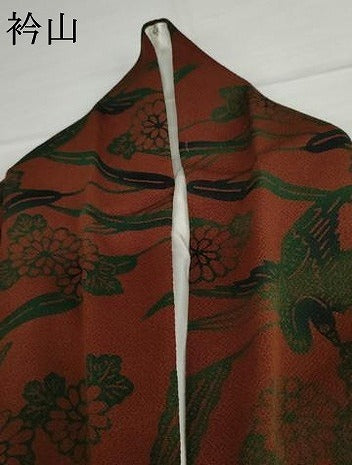 平和屋着物●宮内庁御用達 赤城右堂 小紋 型染め 花鳥文 鬼しぼ縮緬 正絹 逸品 AABH3724cs