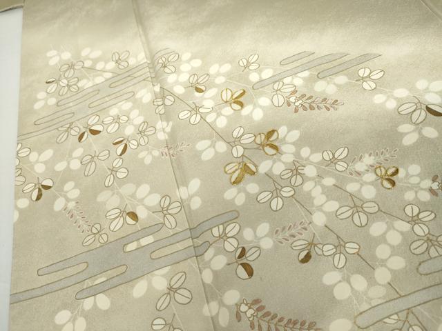 平和屋着物●訪問着 友禅 駒刺繍 エ霞萩文 暈し染め 金彩 正絹 逸品 AABH3729cs