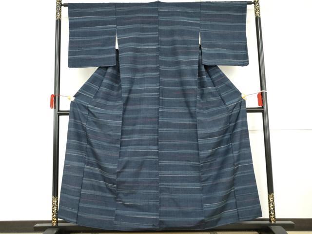 平和屋着物●郡上紬 草木染 横段文 正絹 逸品 AABH3752cs