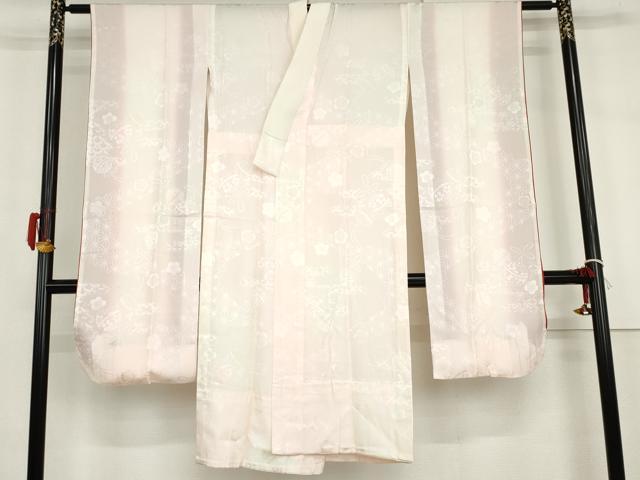 平和屋着物●振袖用長襦袢 無双仕立て 吉祥花鈴地紋 暈し染め 正絹 逸品 AABH3759cs