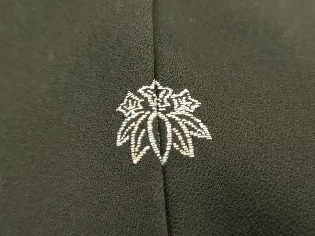 平和屋着物●訪問着 駒刺繍 花蝶文 黒地 金糸 正絹 逸品 AABH3770cs