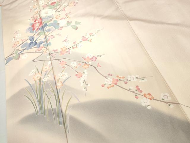平和屋着物●訪問着 友禅 枝梅文 暈し染め 正絹 逸品 AABH3794cs