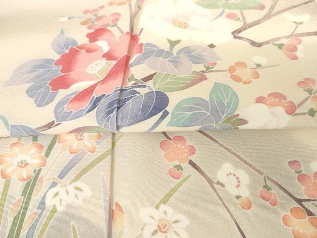 平和屋着物●訪問着 友禅 枝梅文 暈し染め 正絹 逸品 AABH3794cs