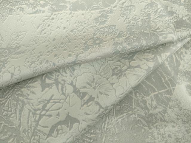平和屋着物●上質な小紋 レリーフ染め 切嵌草花文 暈し染め 正絹 逸品 AABH3796cs
