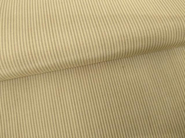 平和屋着物●上質な紬 縞 亜麻色×空五倍子色 正絹 逸品 AABH3797cs