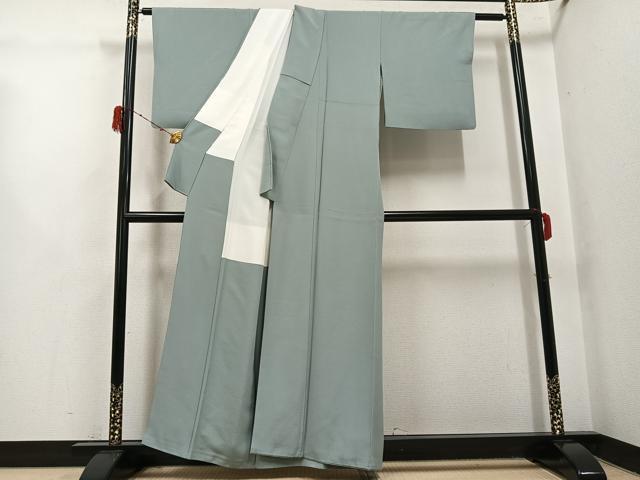 平和屋着物●本草木染作家 瑞鳳 色無地 深川鼠色 正絹 逸品 AABH3805ph