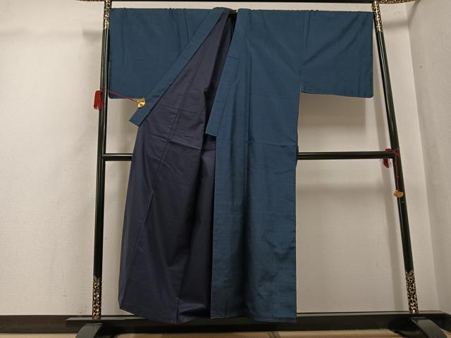 平和屋着物●男性 本場大島紬 アンサンブル 長襦袢(袷)セット 100亀甲 総詰め 正絹 逸品 AABH3812ph