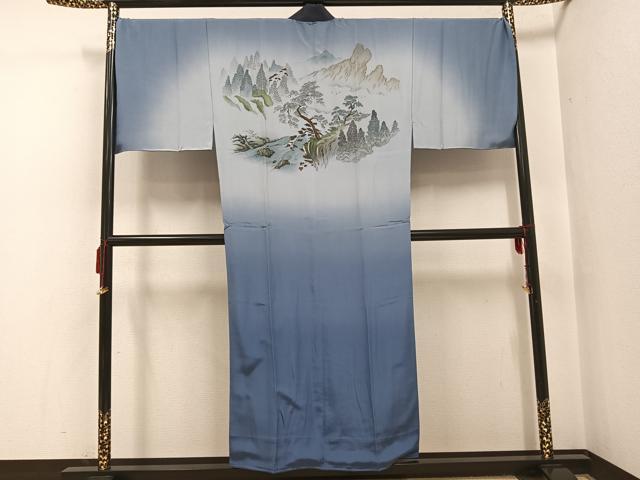 平和屋着物●男性 本場大島紬 アンサンブル 長襦袢(袷)セット 100亀甲 総詰め 正絹 逸品 AABH3812ph