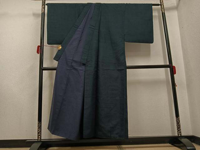 平和屋着物●男性 紬 アンサンブル 亀甲柄 正絹 逸品 AABH3816ph