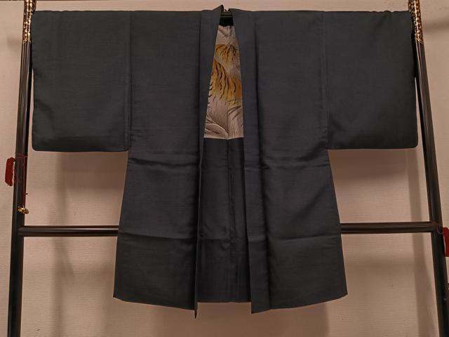 平和屋着物●男性 紬 アンサンブル 亀甲柄 正絹 逸品 AABH3816ph